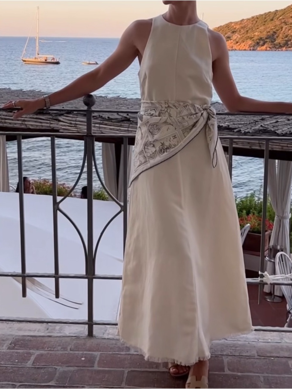 Mango LINEN DRESS WITH FRAYED HEM - Picture 3 of 11